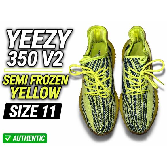 Adidas Yeezy Boost 350 V2 Low Semi Frozen Yellow Knit Men’s 11 Sneakers Shoes main image 6